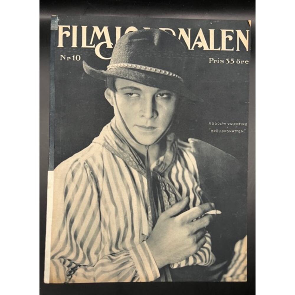 Rare 1925 Swedish Film Journalen Rudolph Valentino Magazine A Sainted Devil